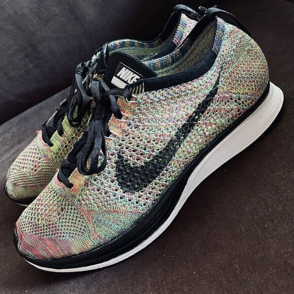 NIKE FLYKNIT RACER MULTICOLOR Rainbow 2016 MENS 11 US 526628-004 Version 1 2013 - Picture 3 of 8